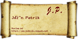 Ján Patrik névjegykártya