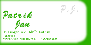 patrik jan business card